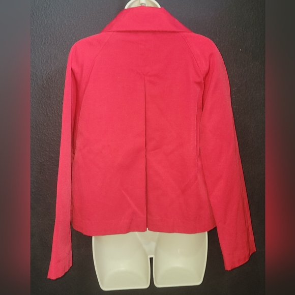 CHICOS size 0 Small Red Zip Up Jacket Layer Top Coat - Picture 2 of 6